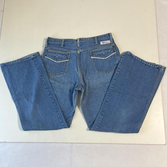 Wrangler Denim - Vintage Wrangler Jeans Womens 31 High Rise Bell Flare Western Wrapid Transit 70s